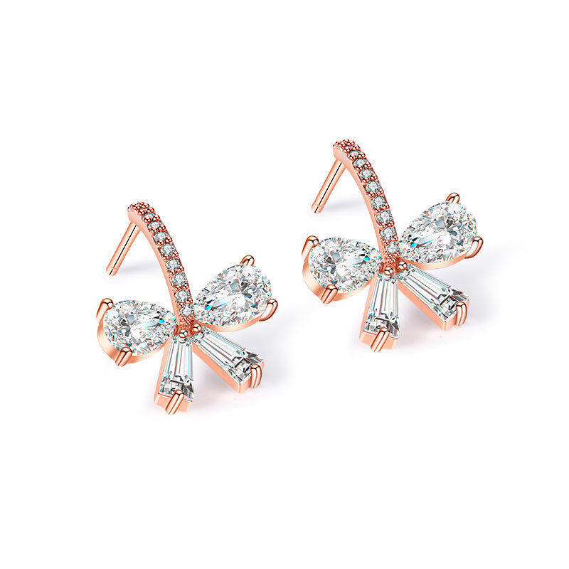 Pavé Diamond Bow Stud Earrings