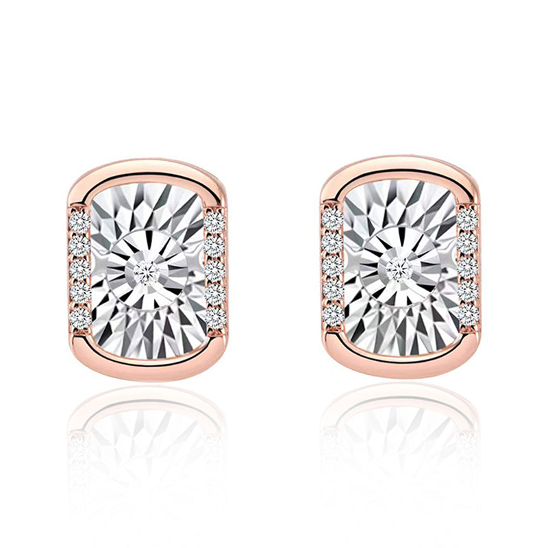 Dynamic Mini Square Plate Stud Earrings
