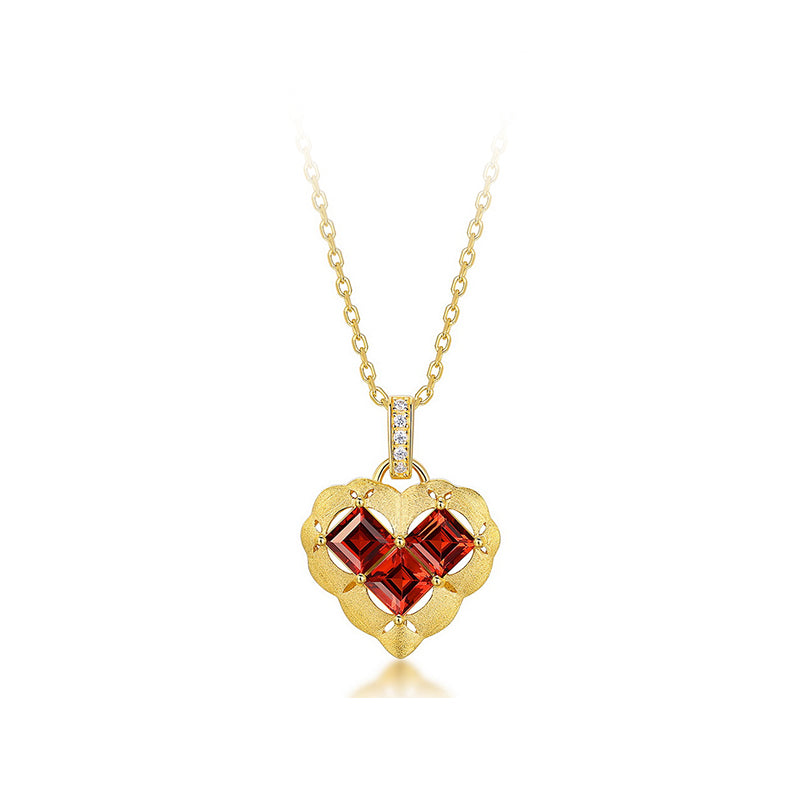 925 Sterling Silver Scarlet - Heart Love - Locking Necklace