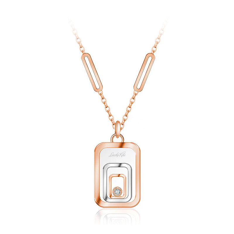 Sapphire Mirror Square Necklace