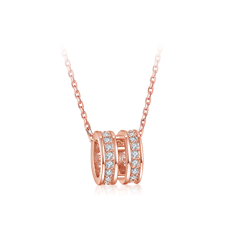 Fixed Double-Loop Diamond Necklace