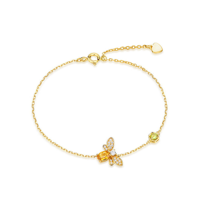 925 Sterling Silver Honey - Trail & Bee Shadow Bracelet