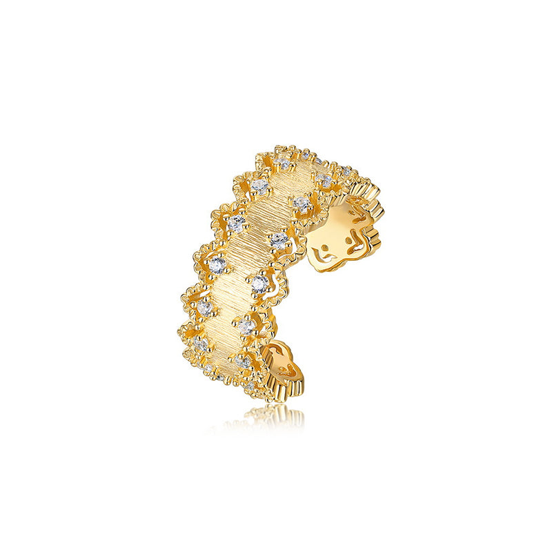 925 Sterling Silver Lace - Shadow Open - End Ring