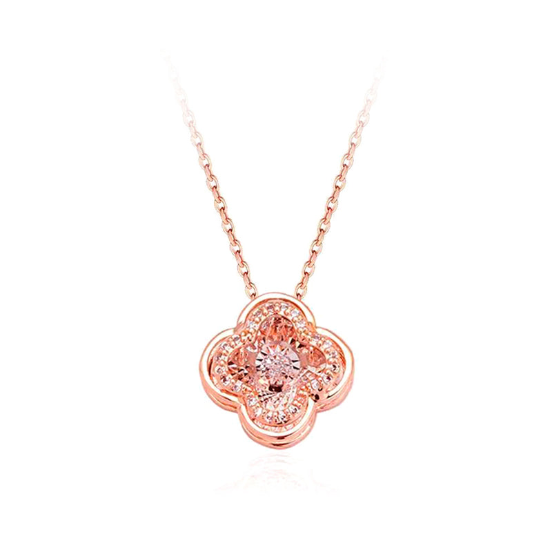 Lucky Four-Leaf Clover Dangling Necklace