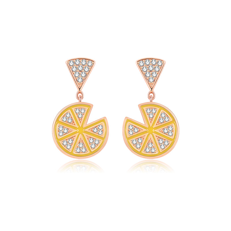 Fresh Lemon Slice Stud Earrings