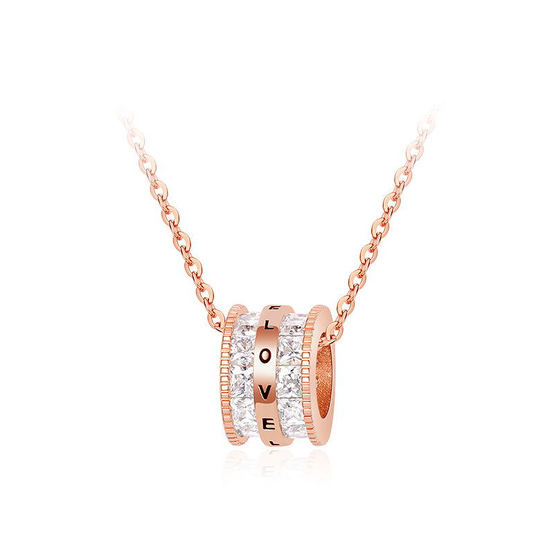 Double-Row Diamond Love Slender Waist Necklace