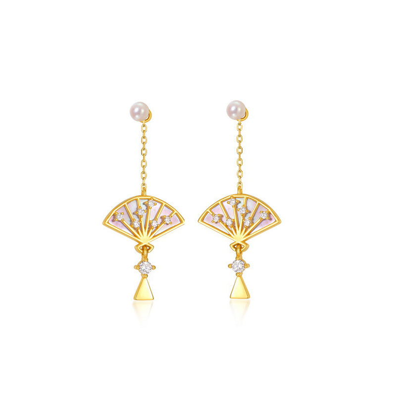 925 Sterling Silver Fan - Shadow Earrings