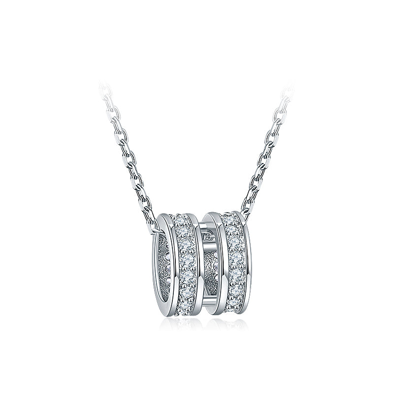 Fixed Double-Loop Diamond Necklace