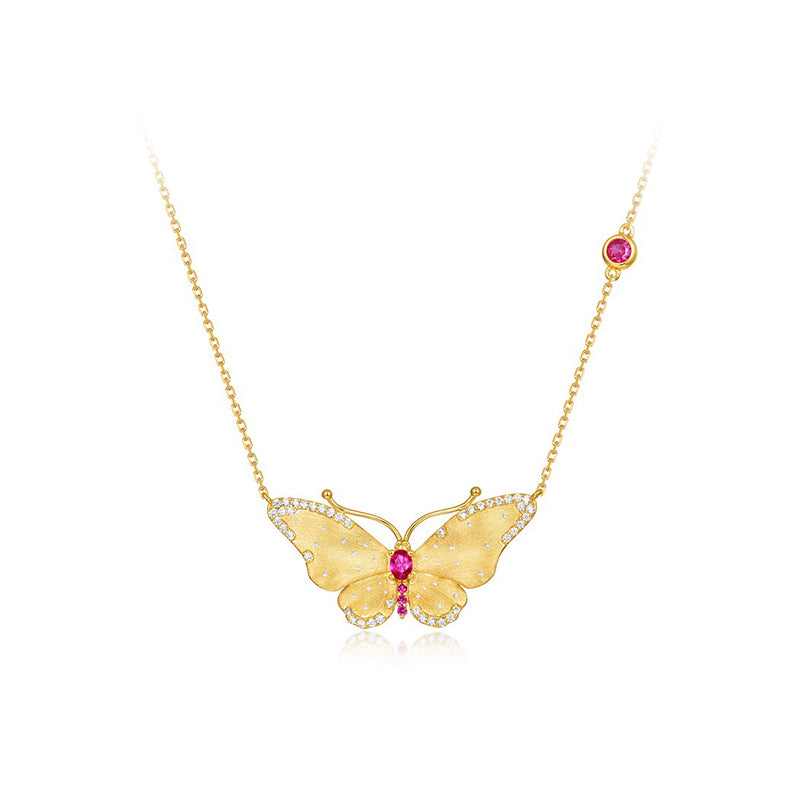 925 Sterling Silver Glistening Butterfly Necklace
