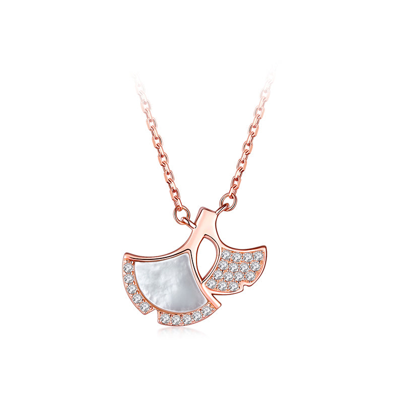 Ginkgo Leaf and Shell Necklace