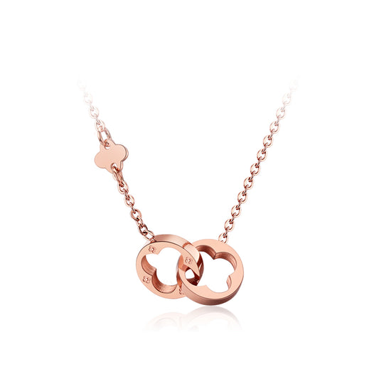 Double-Loop Four-Leaf Clover Necklace