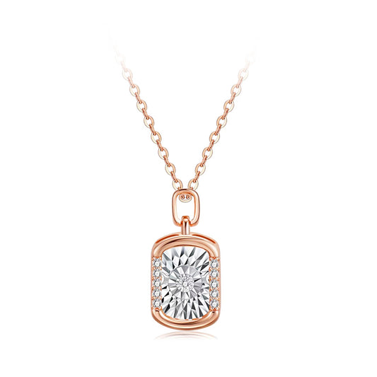 Dangling Small Square Plate Necklace
