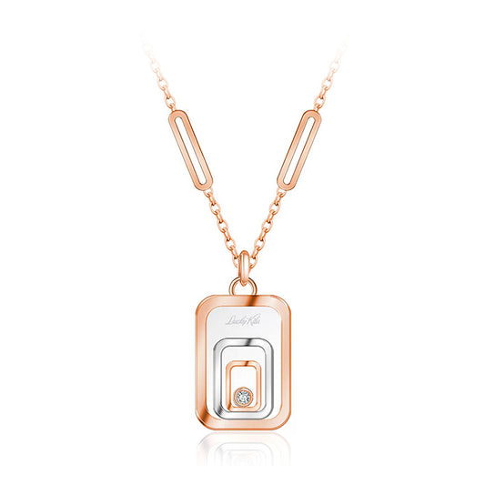 Sapphire Mirror Square Necklace