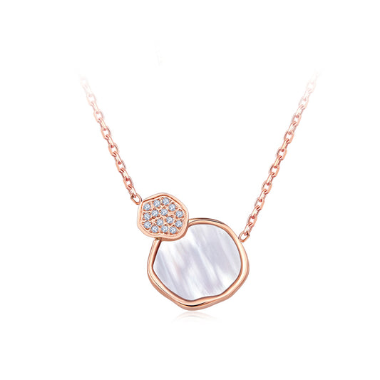 Double Flower White Mother-of-Pearl Necklace