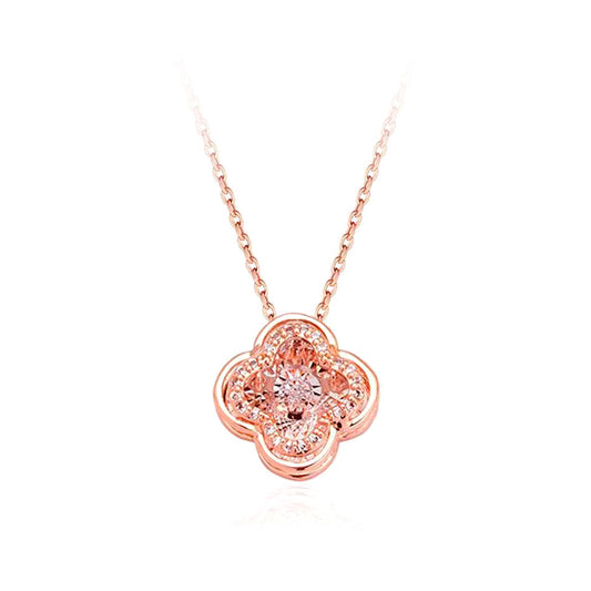 Lucky Four-Leaf Clover Dangling Necklace