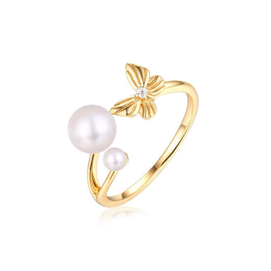 925 Sterling Silver Butterfly Open Ring