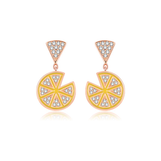 Fresh Lemon Slice Stud Earrings
