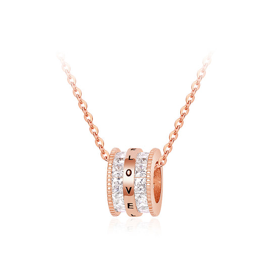 Double-Row Diamond Love Slender Waist Necklace