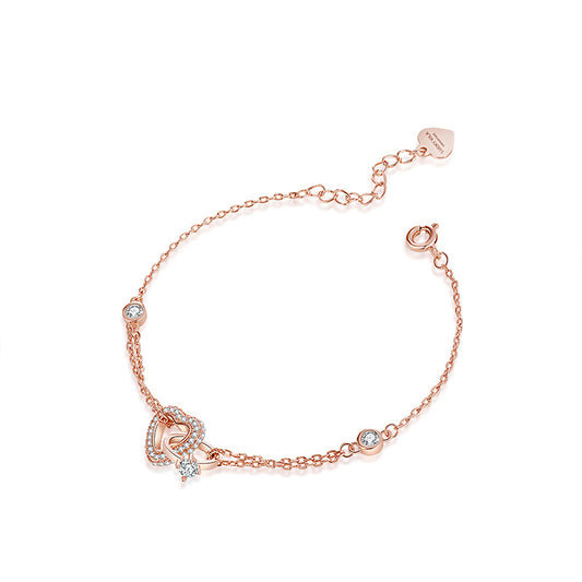 Heart Ring Interlocking Bracelet