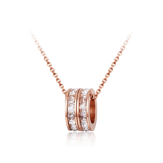 Double-loop diamond necklace