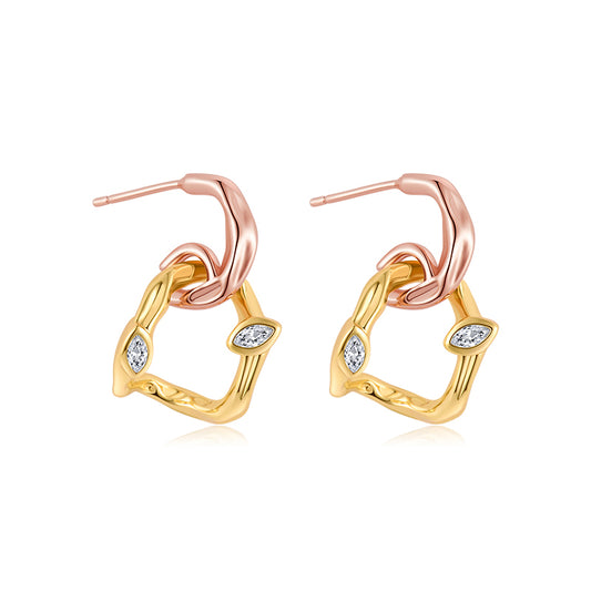 Irregular Two-Tone Lava Ear Studs