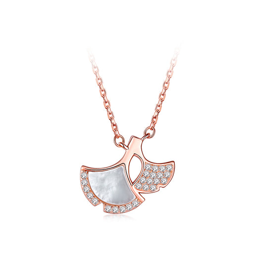 Ginkgo Leaf and Shell Necklace